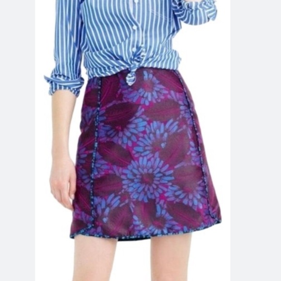 J. Crew Floral Jacquard Mini Skirt - Picture 1 of 11